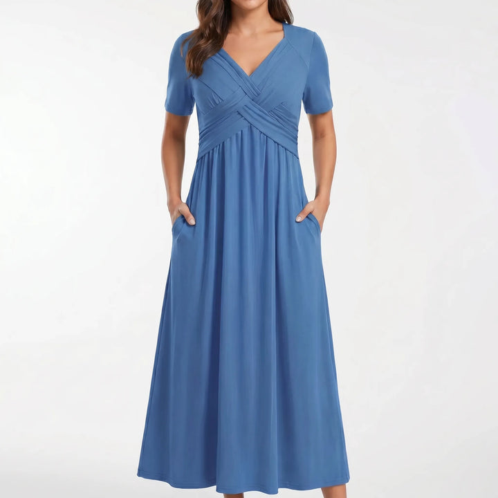 AuraDress - Short Sleeve Midi Dress
