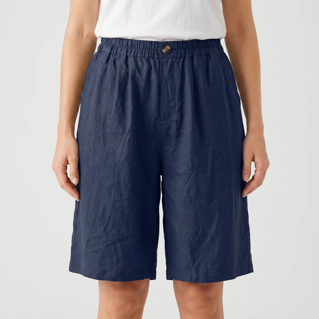 Breezon - Relaxed Mid-Thigh Elastic Waist Shorts