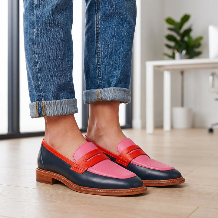 Clariva - Colour-Block Penny Loafer For Women