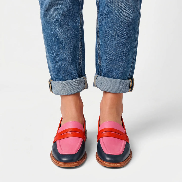 Clariva - Colour-Block Penny Loafer For Women