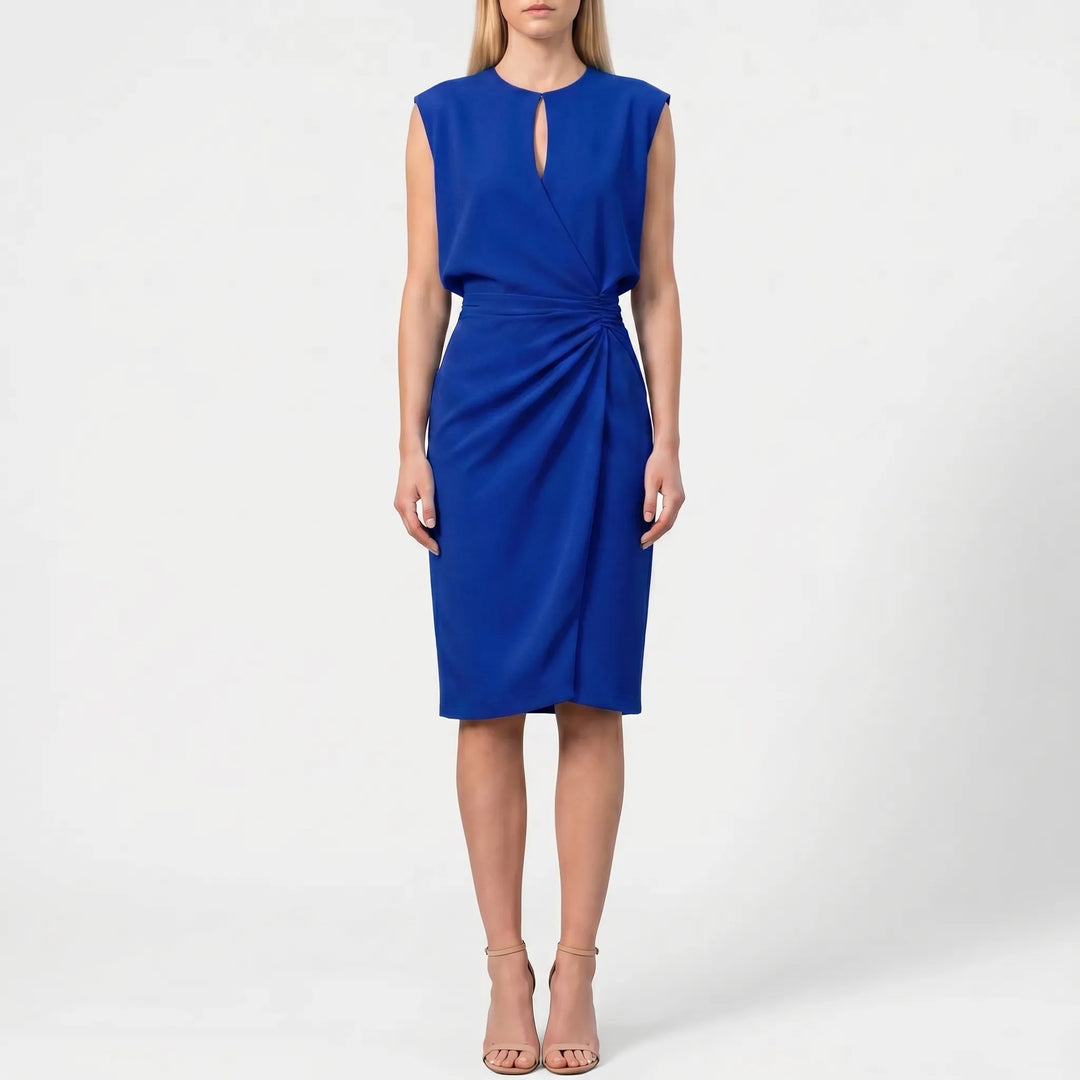 Clarvene - Sleeveless Ruched Midi Dress