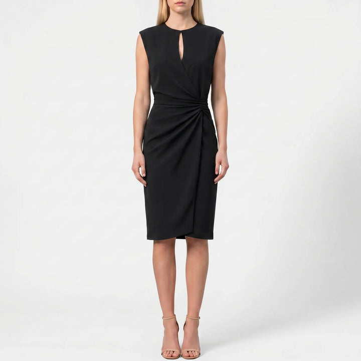 Clarvene - Sleeveless Ruched Midi Dress