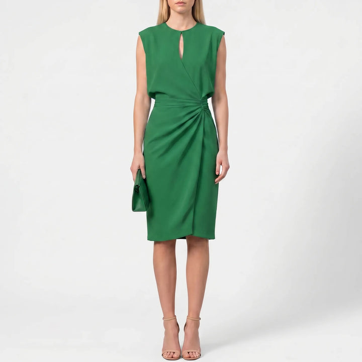 Clarvene - Sleeveless Ruched Midi Dress