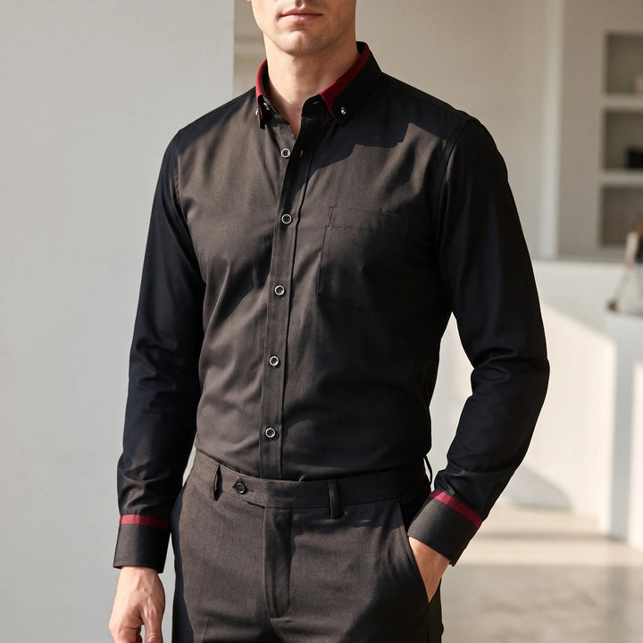 Cresset - Contrast Detail Long-Sleeve Mens Shirt