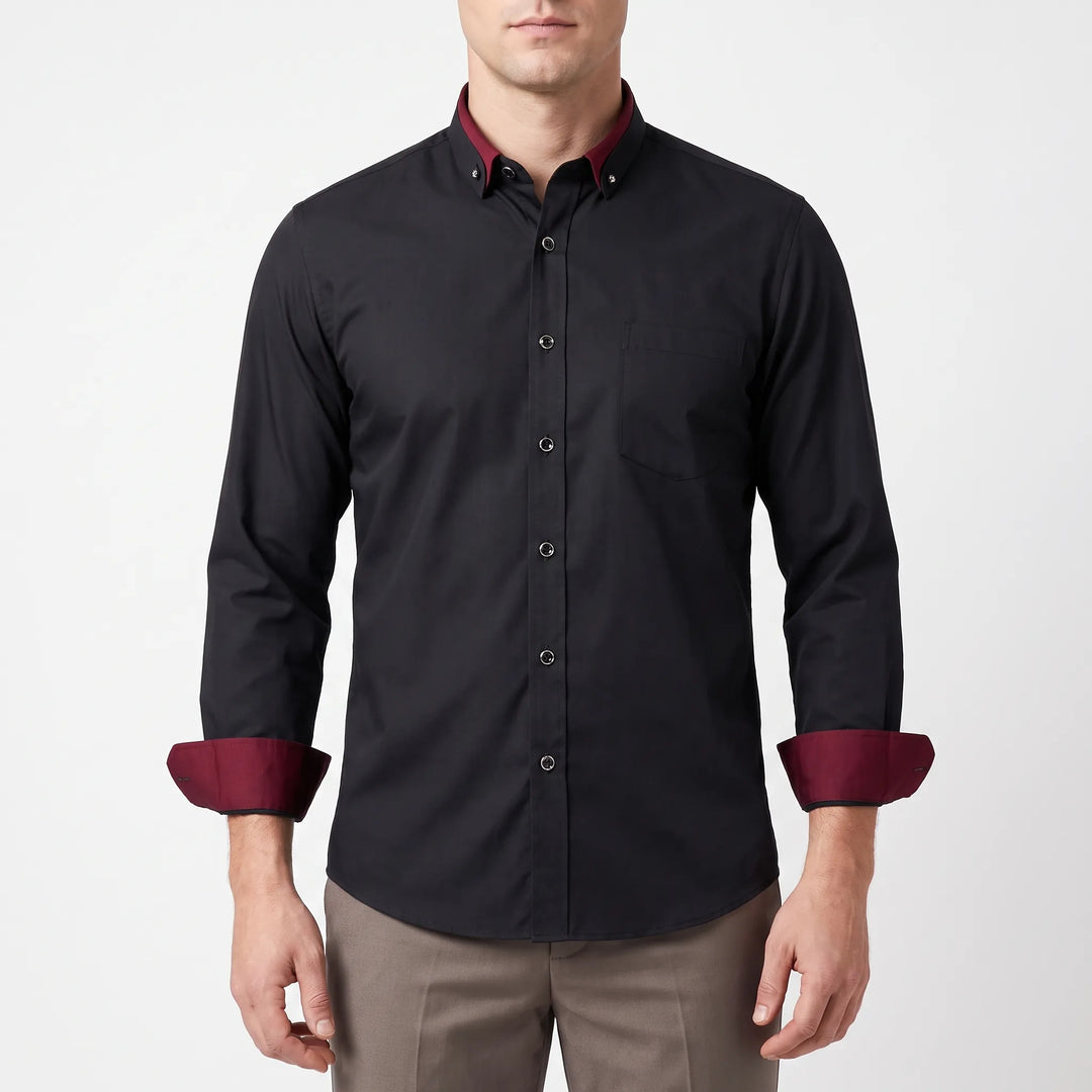 Cresset - Contrast Detail Long-Sleeve Mens Shirt