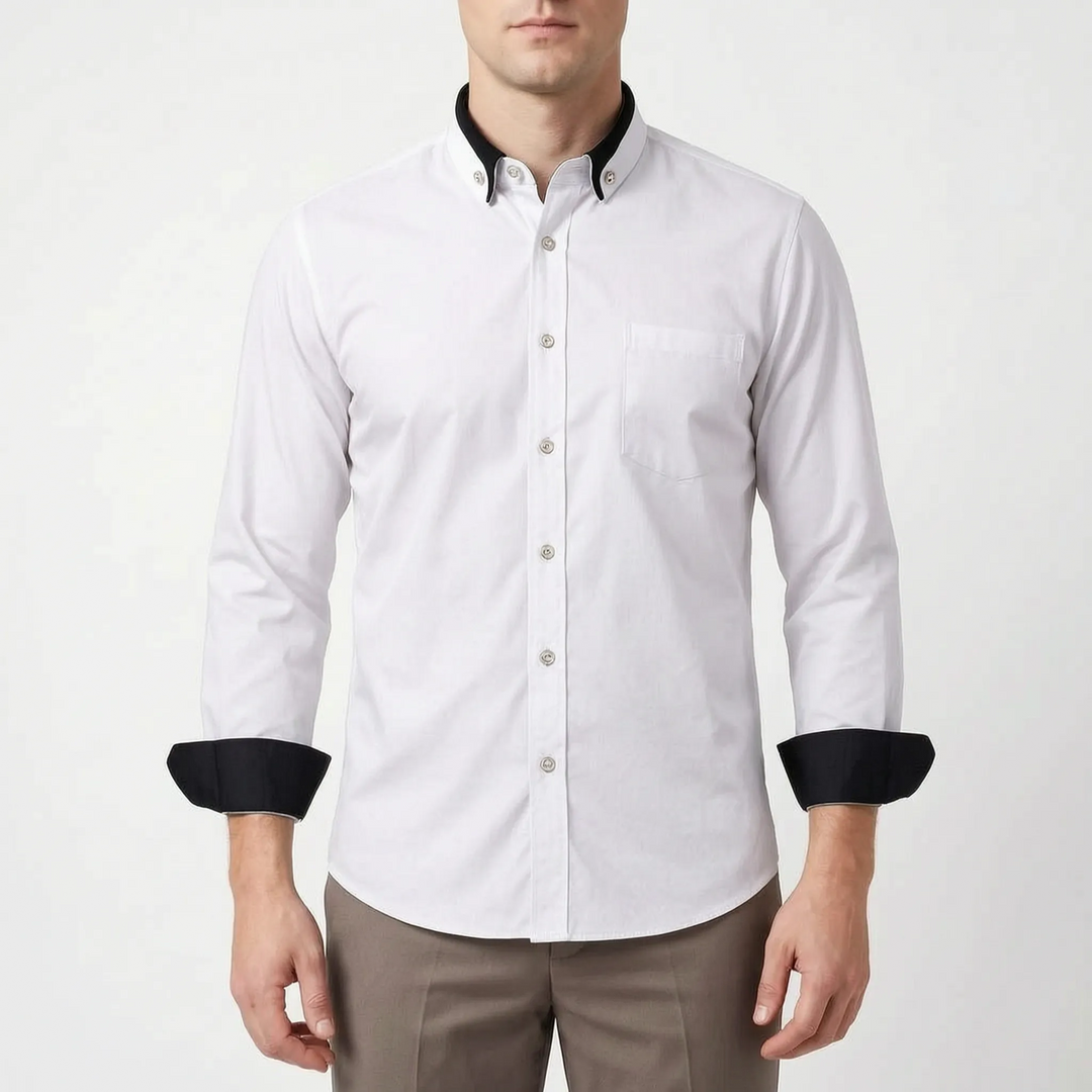 Cresset - Contrast Detail Long-Sleeve Mens Shirt