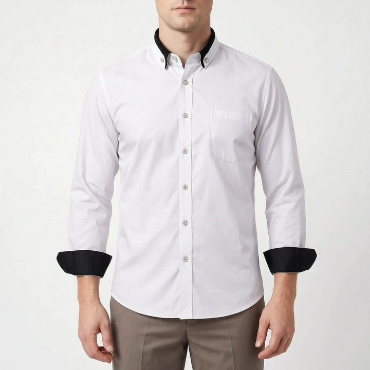 Cresset - Contrast Detail Long-Sleeve Mens Shirt