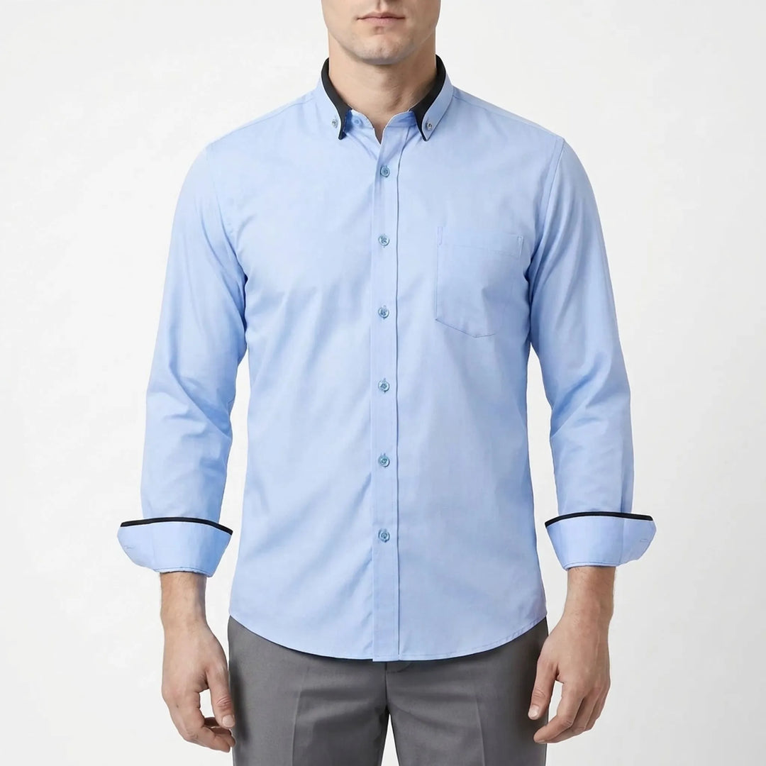 Cresset - Contrast Detail Long-Sleeve Mens Shirt