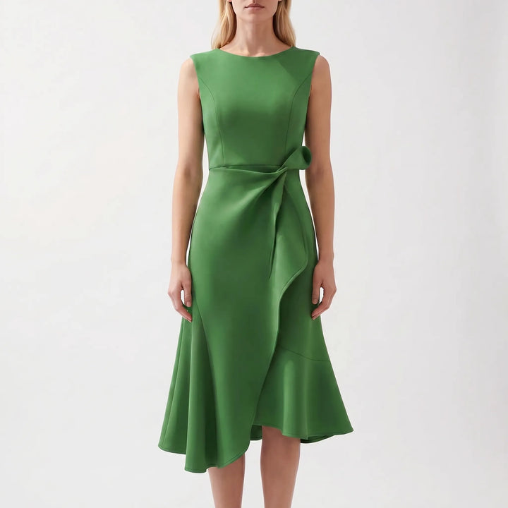 Dravelle - Asymmetric Draped Midi Dress