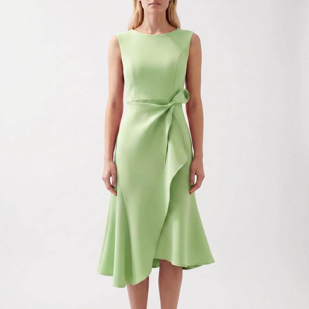 Dravelle - Asymmetric Draped Midi Dress