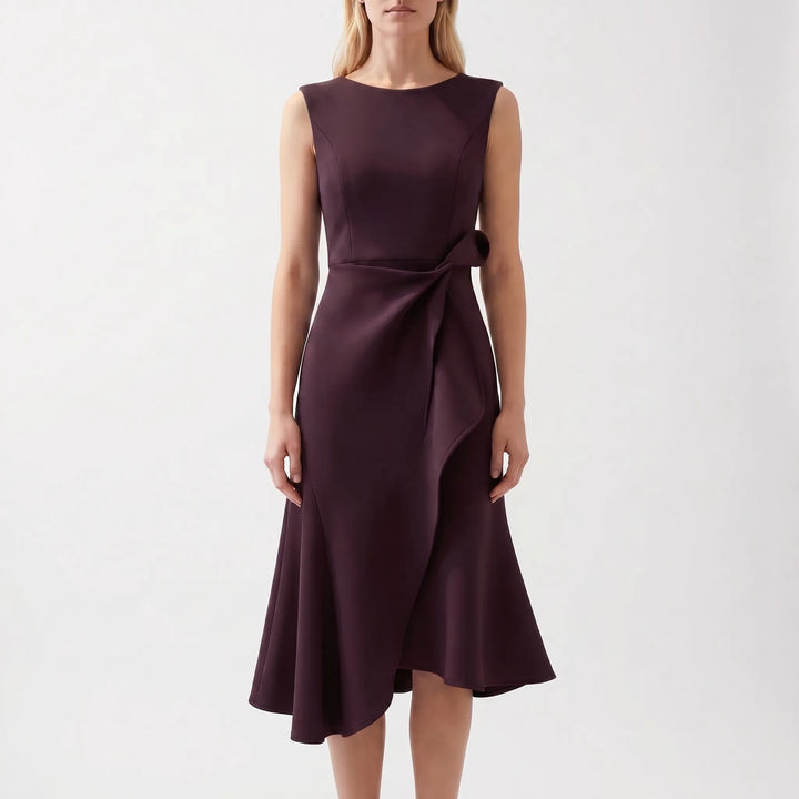 Dravelle - Asymmetric Draped Midi Dress