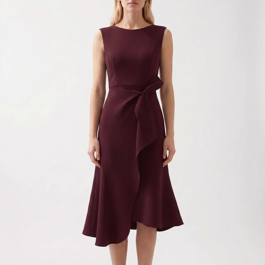 Dravelle - Asymmetric Draped Midi Dress