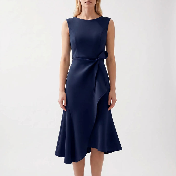 Dravelle - Asymmetric Draped Midi Dress