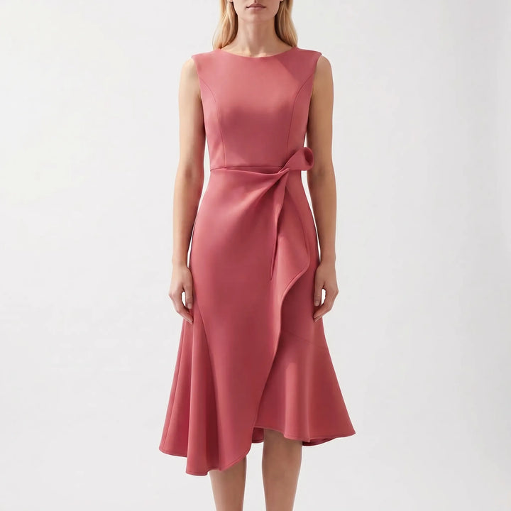 Dravelle - Asymmetric Draped Midi Dress