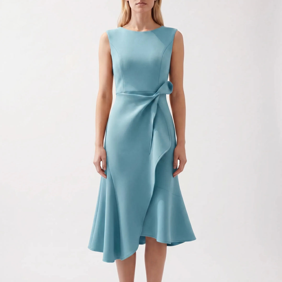 Dravelle - Asymmetric Draped Midi Dress