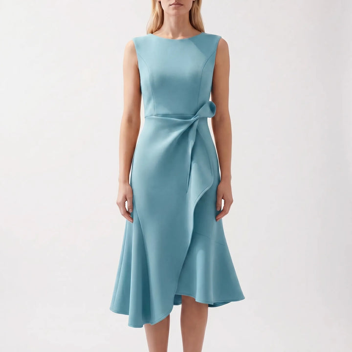 Dravelle - Asymmetric Draped Midi Dress