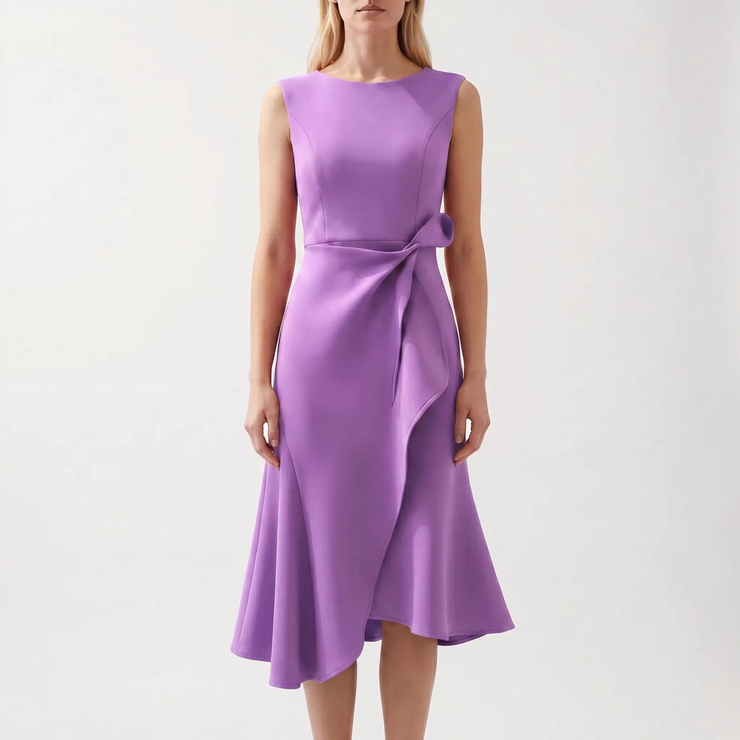 Dravelle - Asymmetric Draped Midi Dress