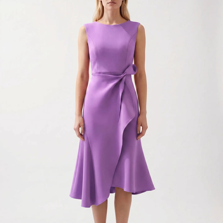 Dravelle - Asymmetric Draped Midi Dress