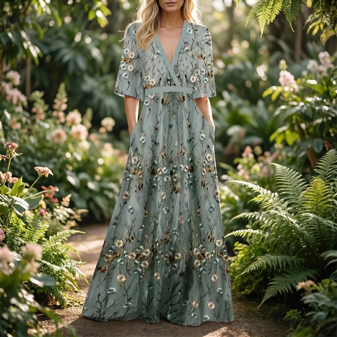 Florielle - Floral Embroidered Maxi Dress