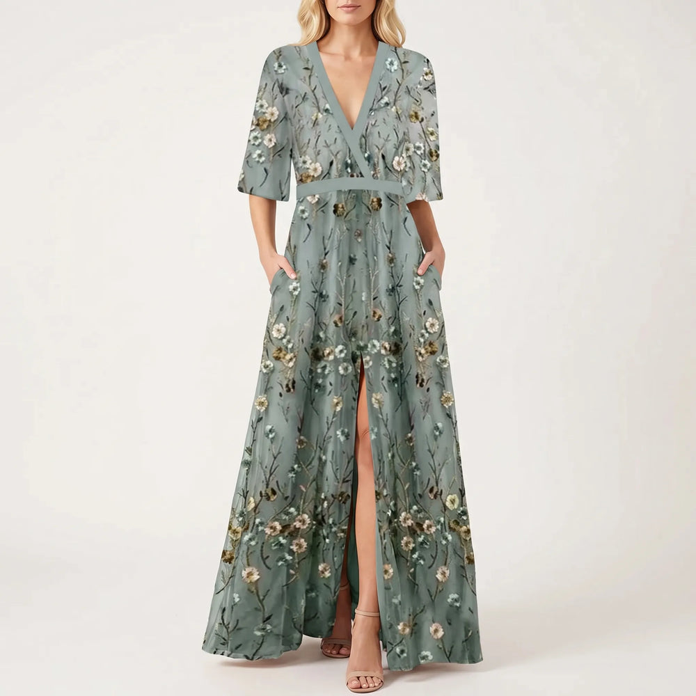 Florielle - Floral Embroidered Maxi Dress