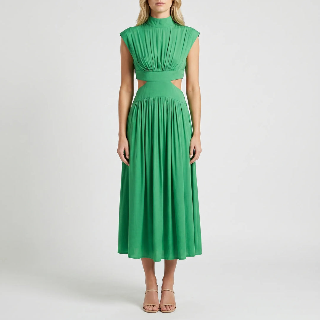Florisse - High-Neck Cut-Out Midi Dress