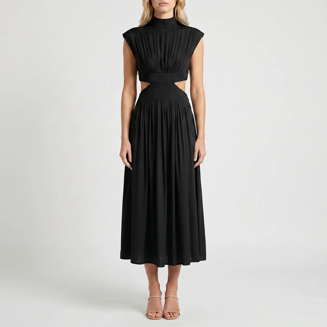 Florisse - High-Neck Cut-Out Midi Dress