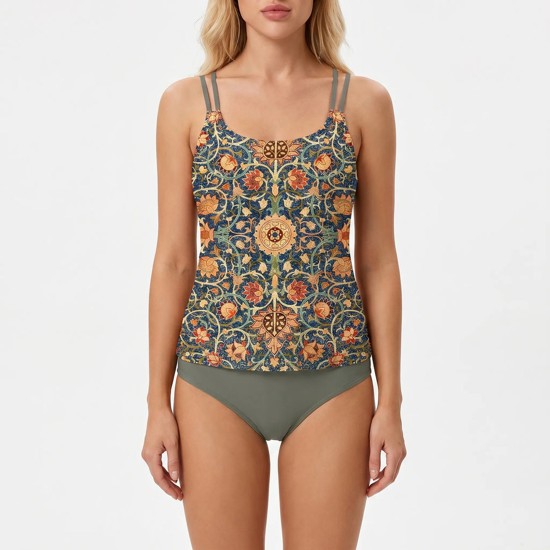 Floriven - Printed Tankini Two-Piece Swimsuit