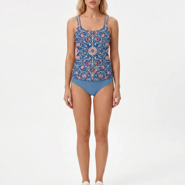 Floriven - Printed Tankini Two-Piece Swimsuit