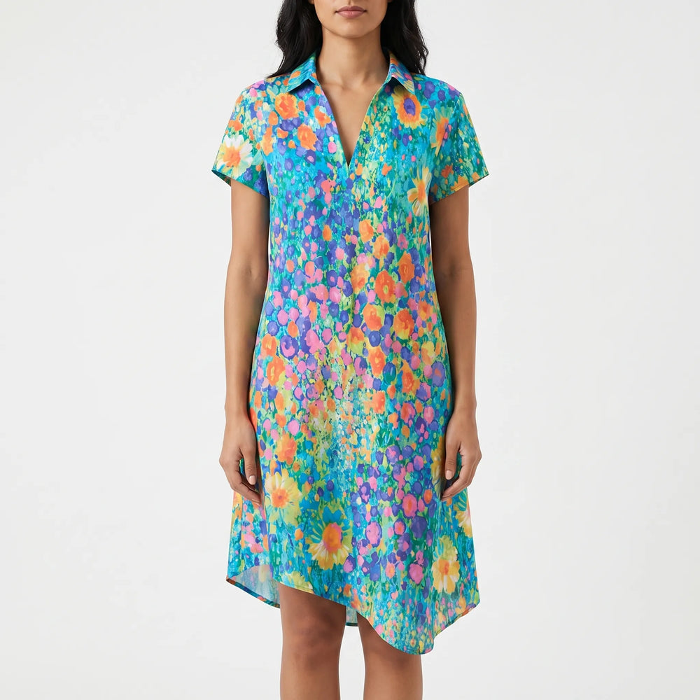 Florwyn - Bohemian Floral Print Midi Dress
