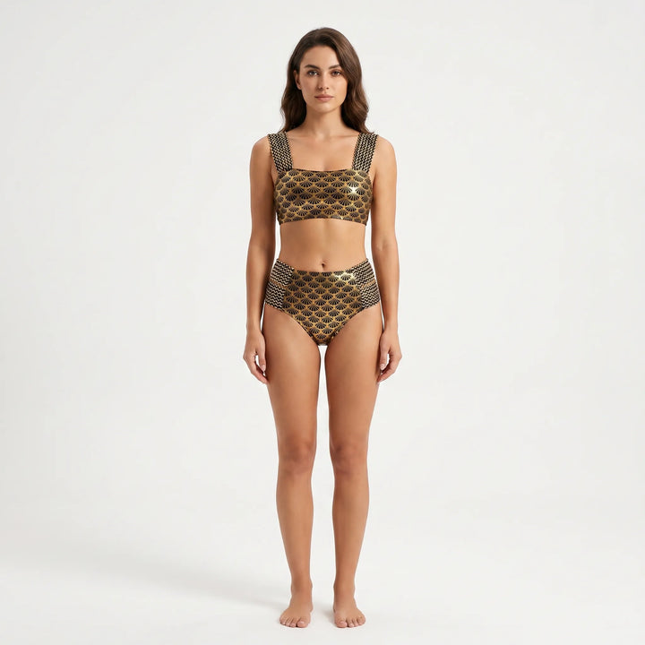 Goldreva - High-Waist Two-Piece Bikini Set