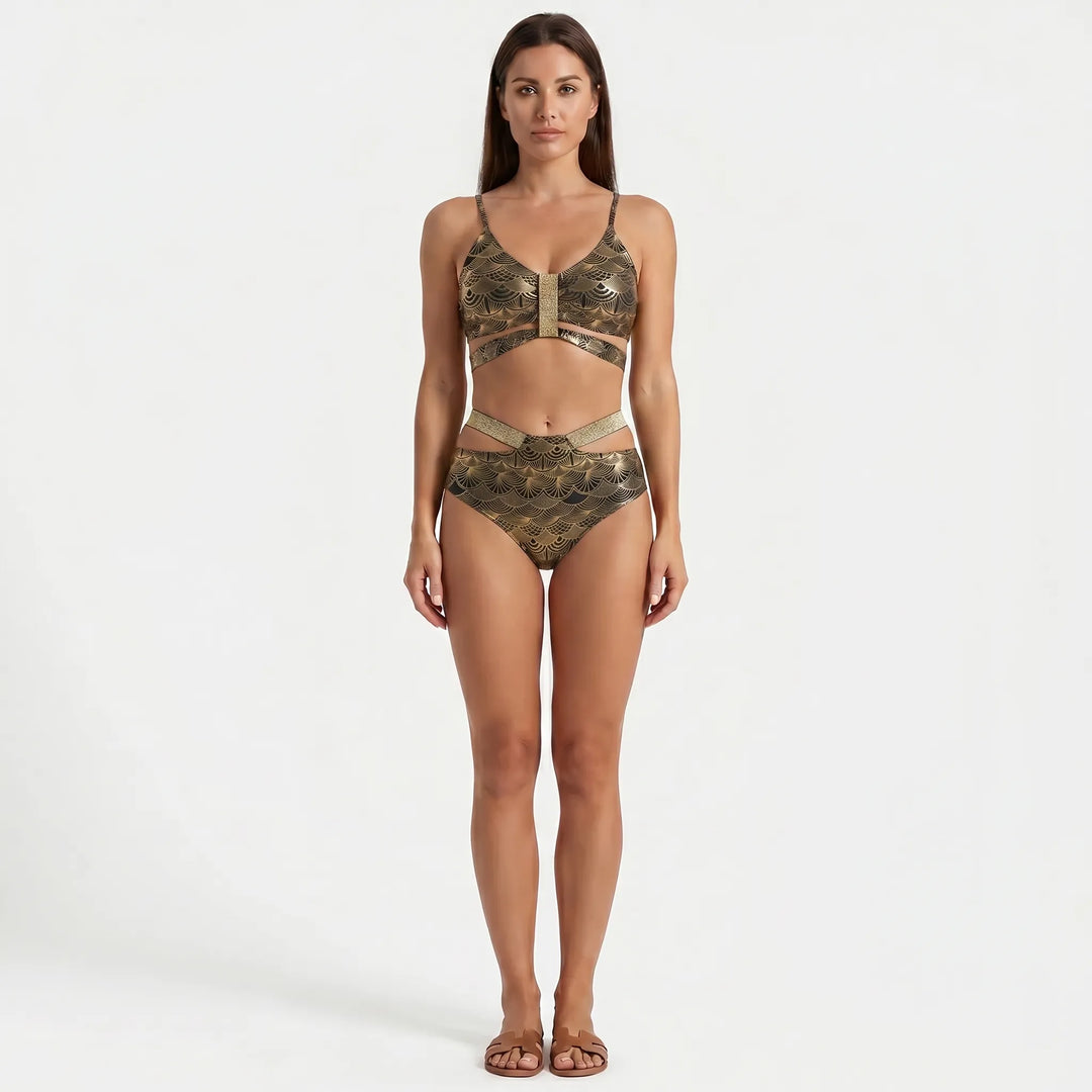 Goldreva - High-Waist Two-Piece Bikini Set