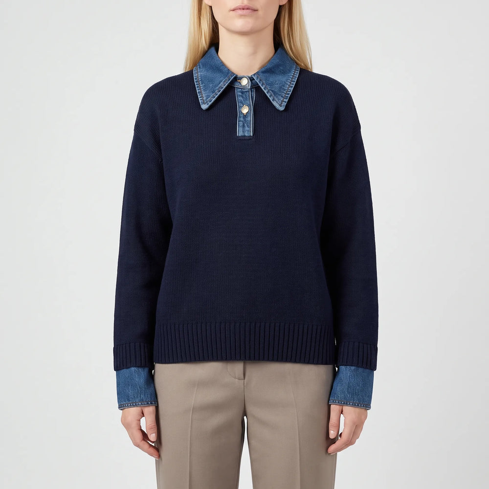 Knitique - Womens Collared Knit Jumper