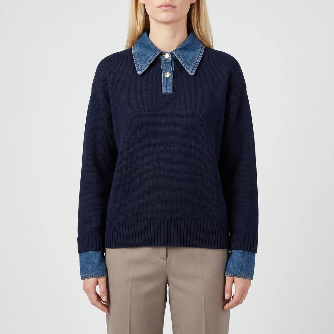 Knitique - Womens Collared Knit Jumper