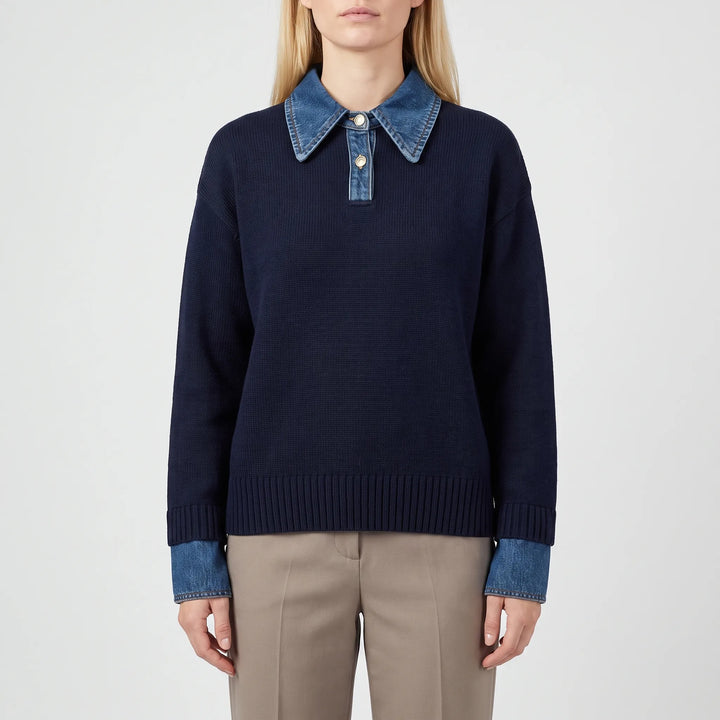 Knitique - Womens Collared Knit Jumper