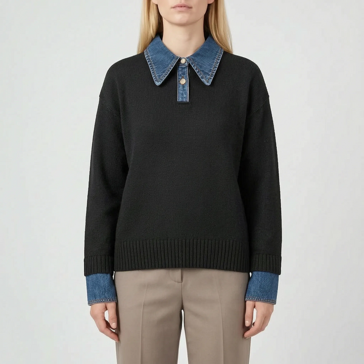 Knitique - Womens Collared Knit Jumper