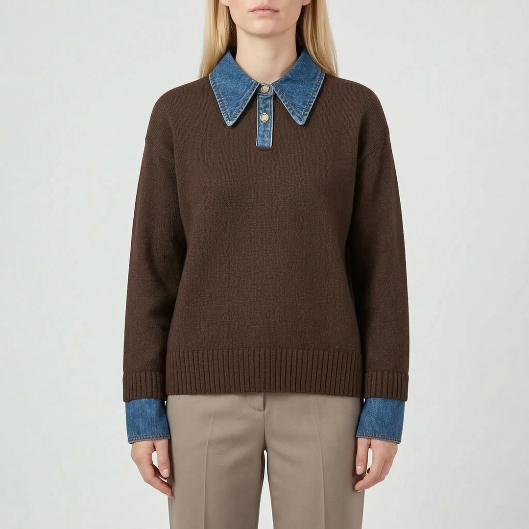 Knitique - Womens Collared Knit Jumper