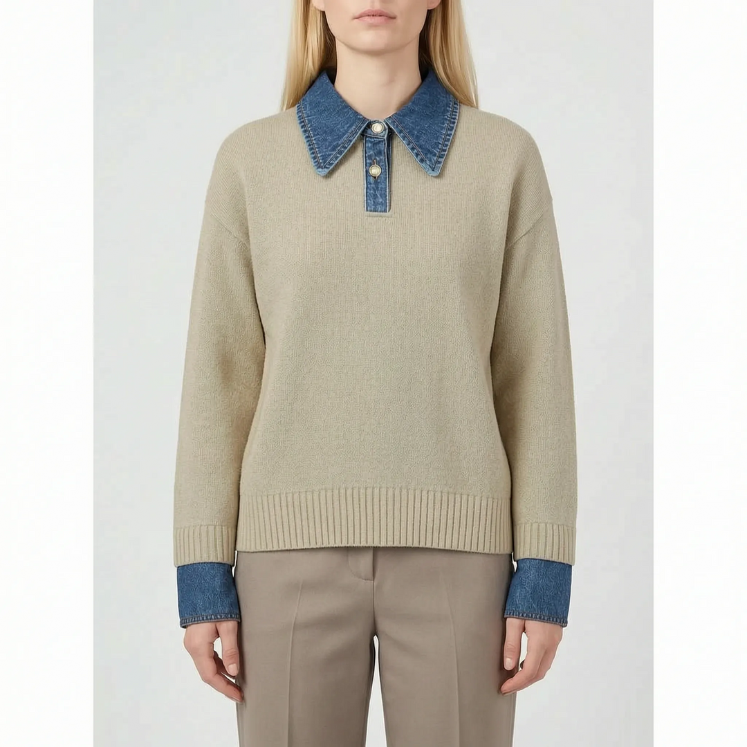 Knitique - Womens Collared Knit Jumper