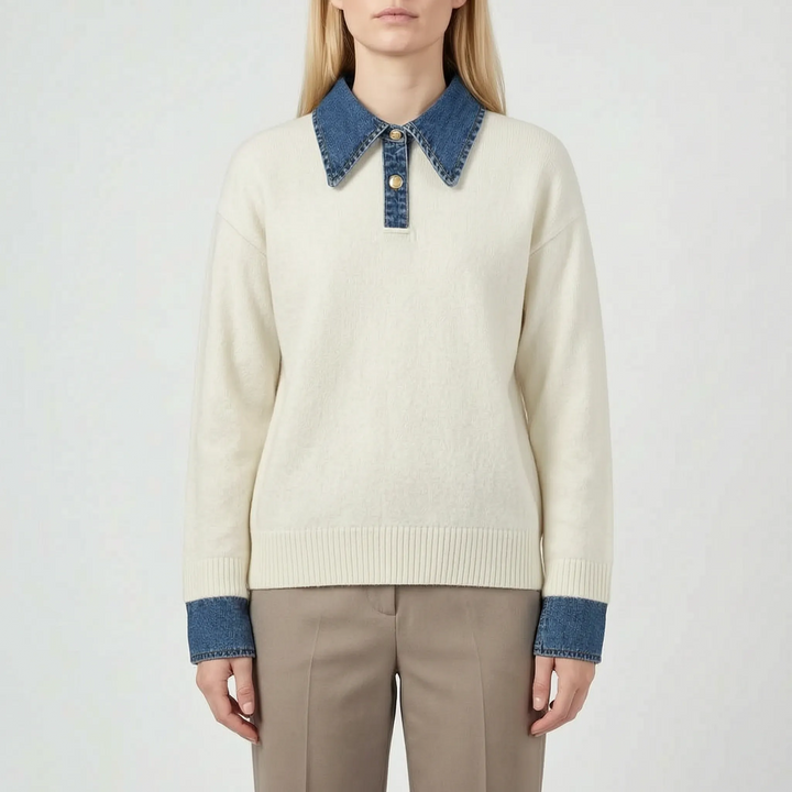 Knitique - Womens Collared Knit Jumper