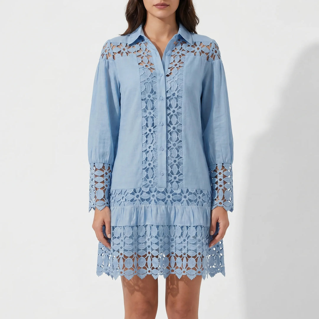 Lacelline - Long-Sleeved Mini Dress