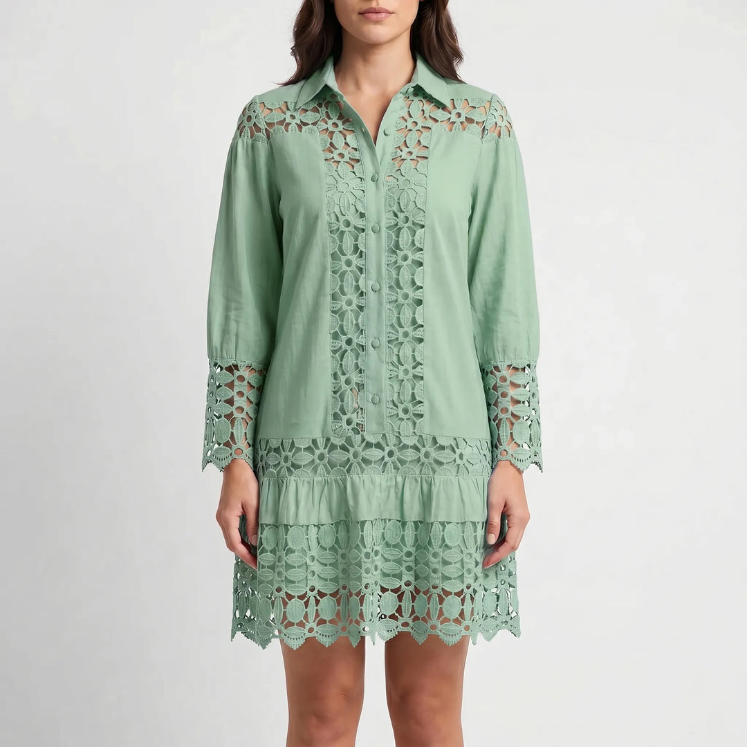 Lacelline - Long-Sleeved Mini Dress