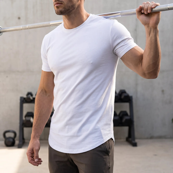 Men’s Angelo Muscle Fit Training T-Shirt With Body-Contouring Cut