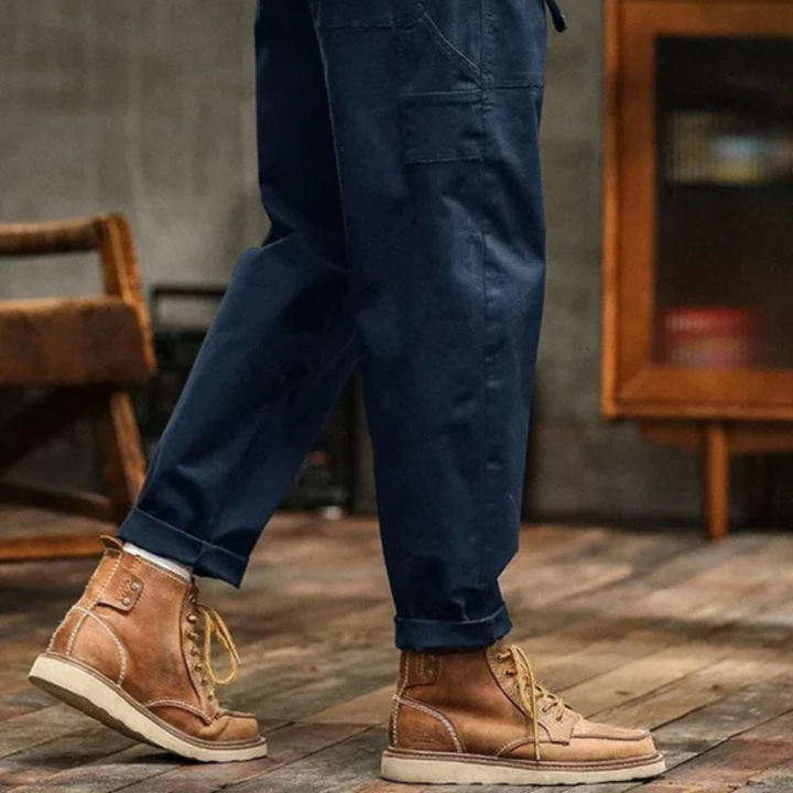 Men’s Cargo Relaxed Pants with Flap Pockets and Drawstring Waist