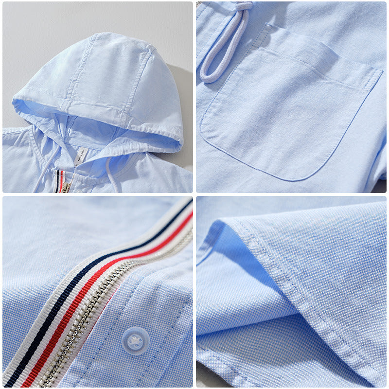 Men’s Casual Hoodie with Draped Front and Drawstring Hood