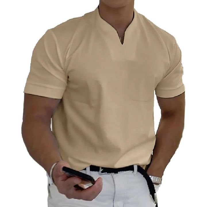 Men’s Casual Polo Shirt with Modern Collar and Short Sleeves