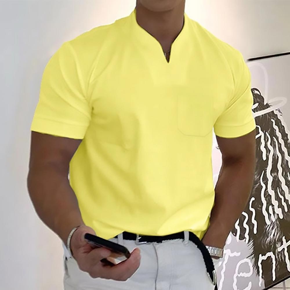 Men’s Casual Polo Shirt with Modern Collar and Short Sleeves