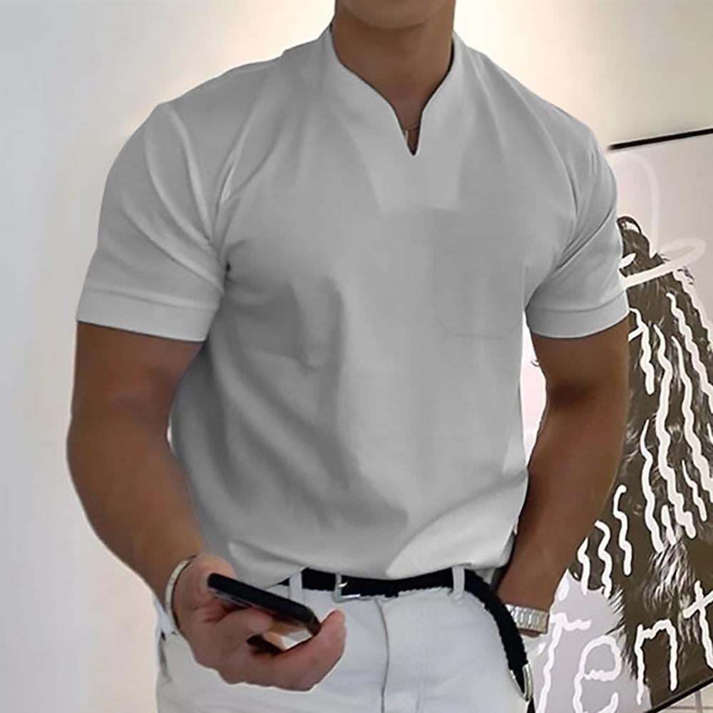 Men’s Casual Polo Shirt with Modern Collar and Short Sleeves