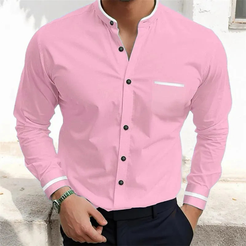 Men’s Grandad Collar Shirt Peaky Blinders Heritage Style