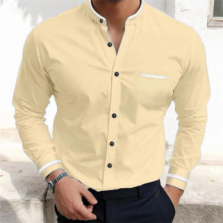 Men’s Grandad Collar Shirt Peaky Blinders Heritage Style