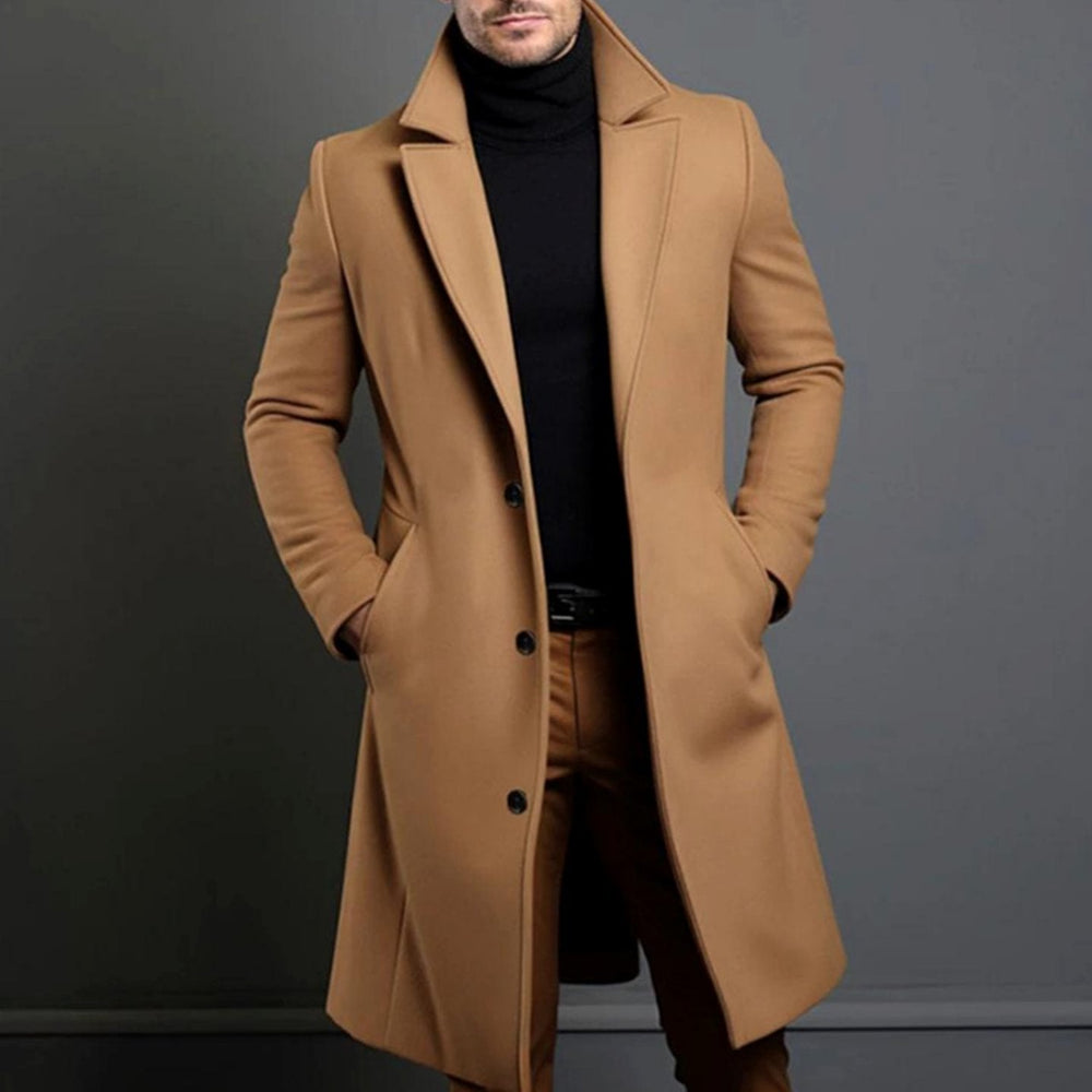 Men's Longline Single-Breasted Top Coat