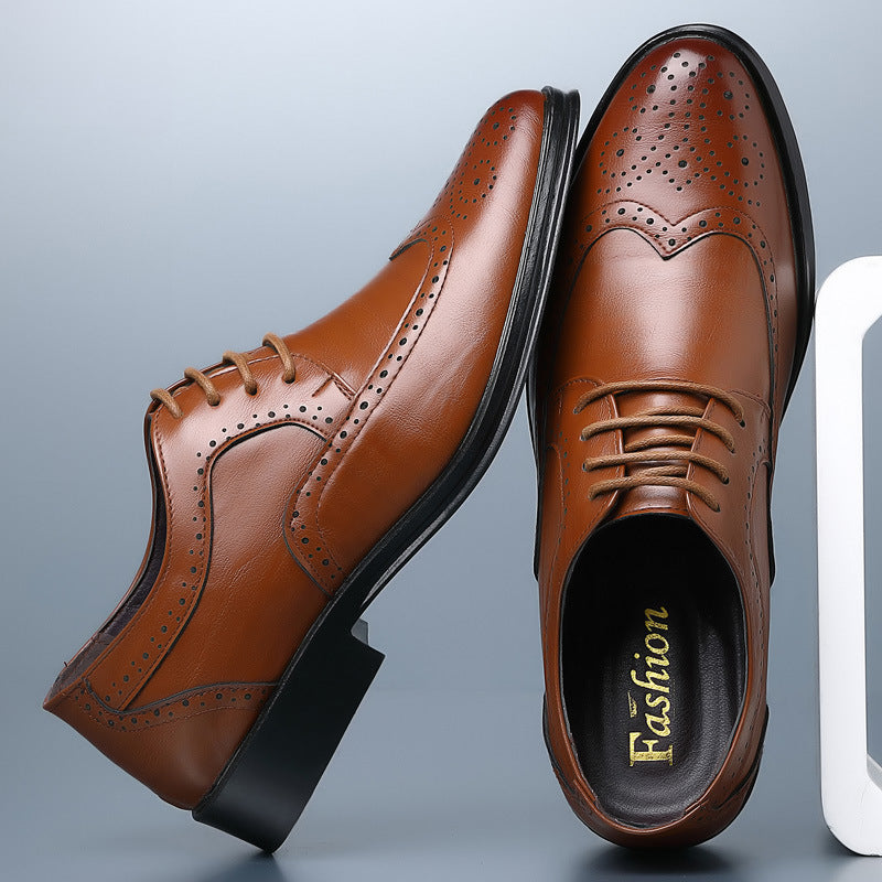 Men’s Oxford Dress Shoes with Lace-Up Closure and Brogue Detailing
